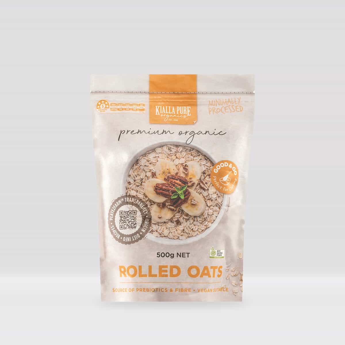 Kialla Pure Foods Organic Rolled Oats 500g