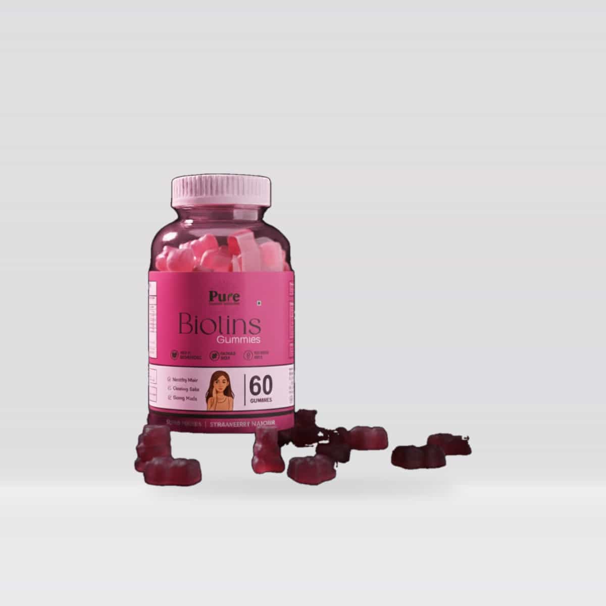 Pure Organics Australia Biotin Gummies 60 Gummies