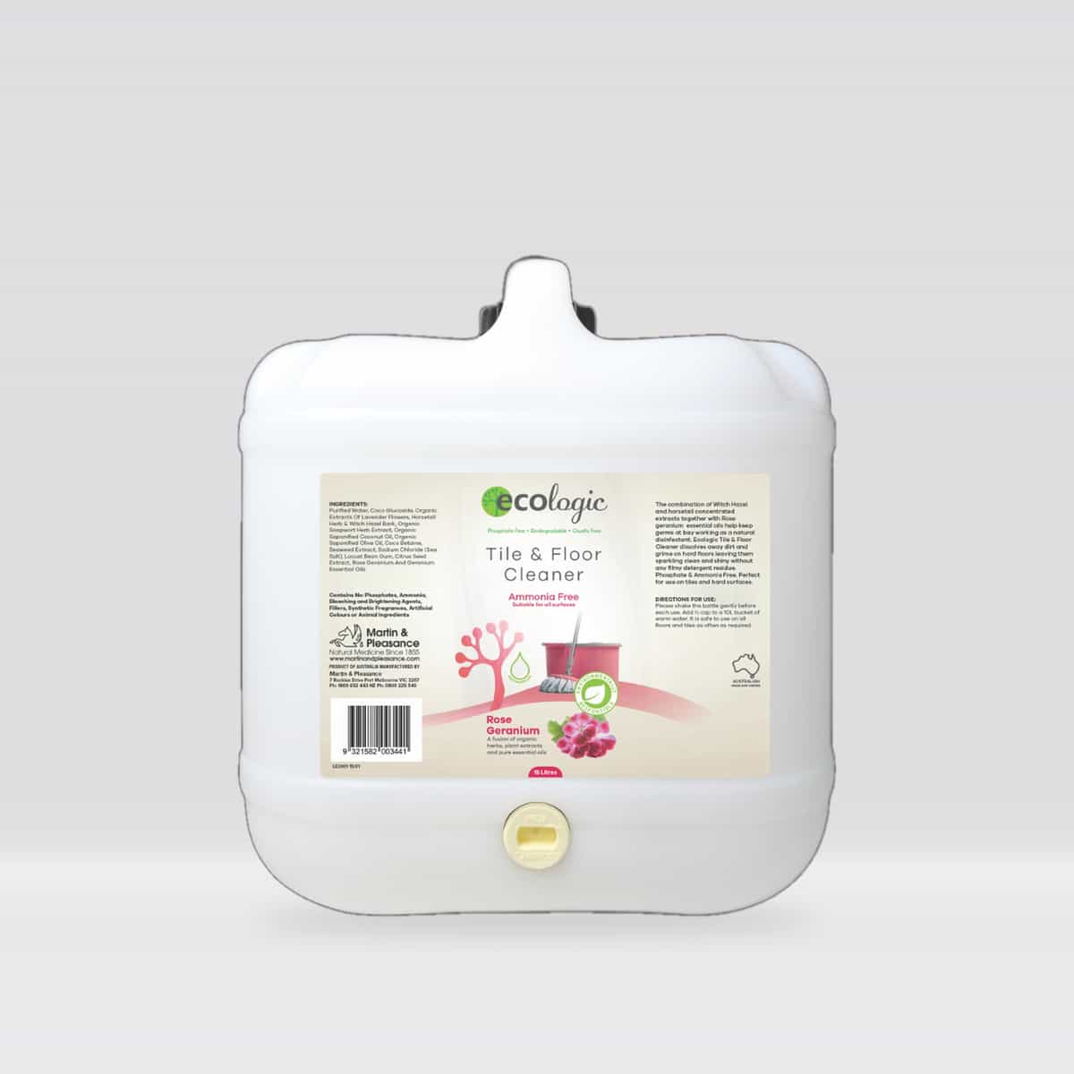 ECOLogic Rose Geranium Floor Cleaner BULK 15L