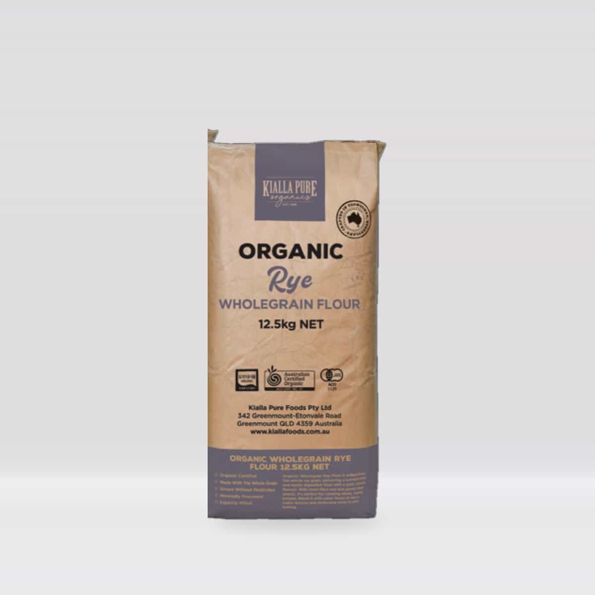 Kialla Pure Foods Organic Wholegrain Rye Flour 12.5kg