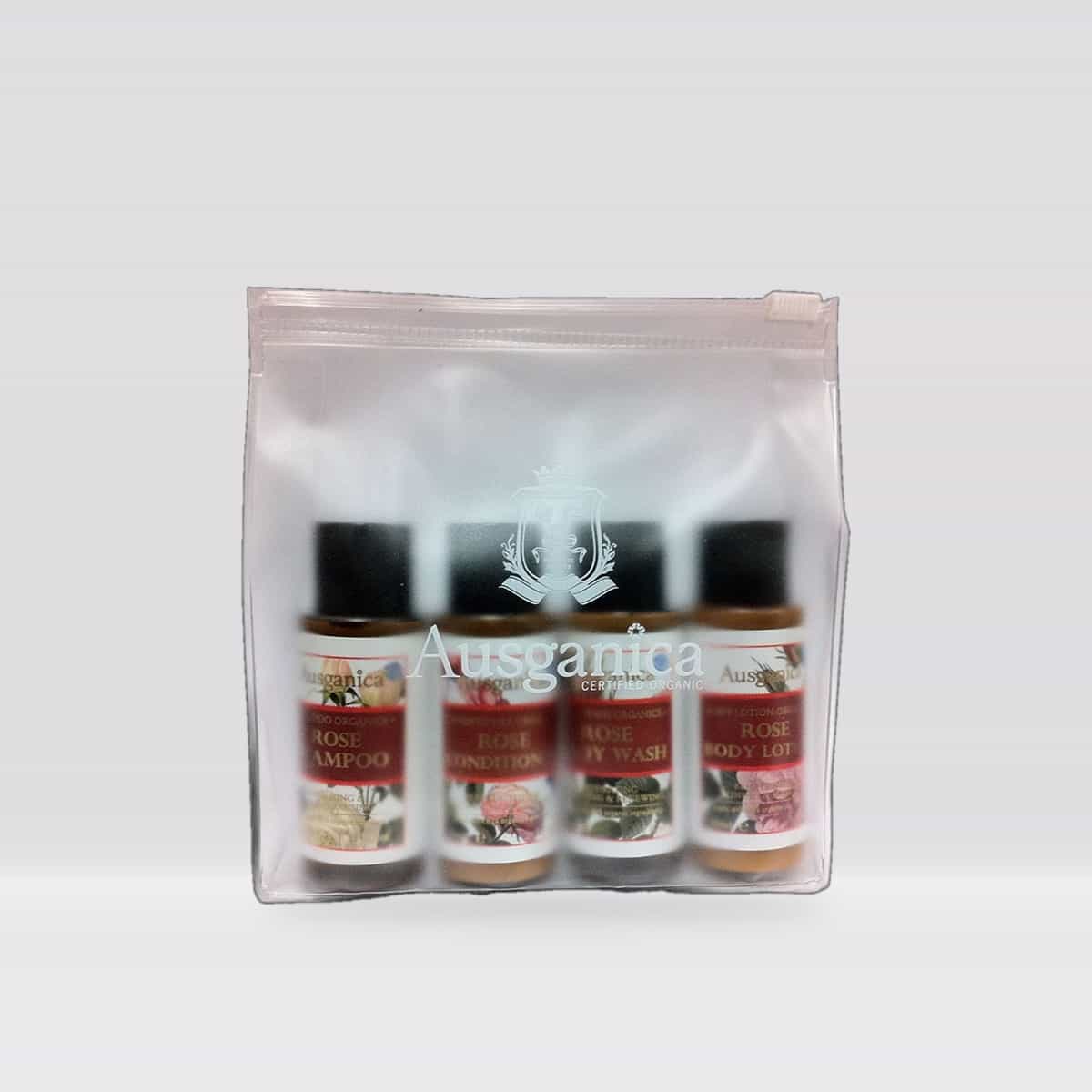 Ausganica Rose Hair & Body Travel Kit 4-In-1 30ml