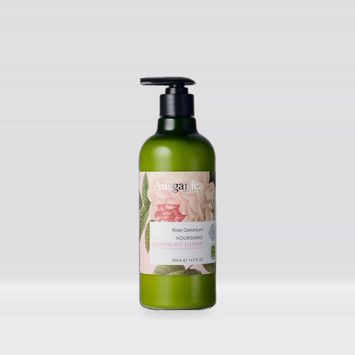 Ausganica Certified Organic Rose Geranium Nourishing Hand & Body Lotion 500ml