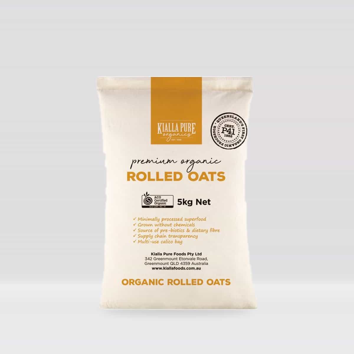 Kialla Pure Foods Organic Rolled Oats 5kg