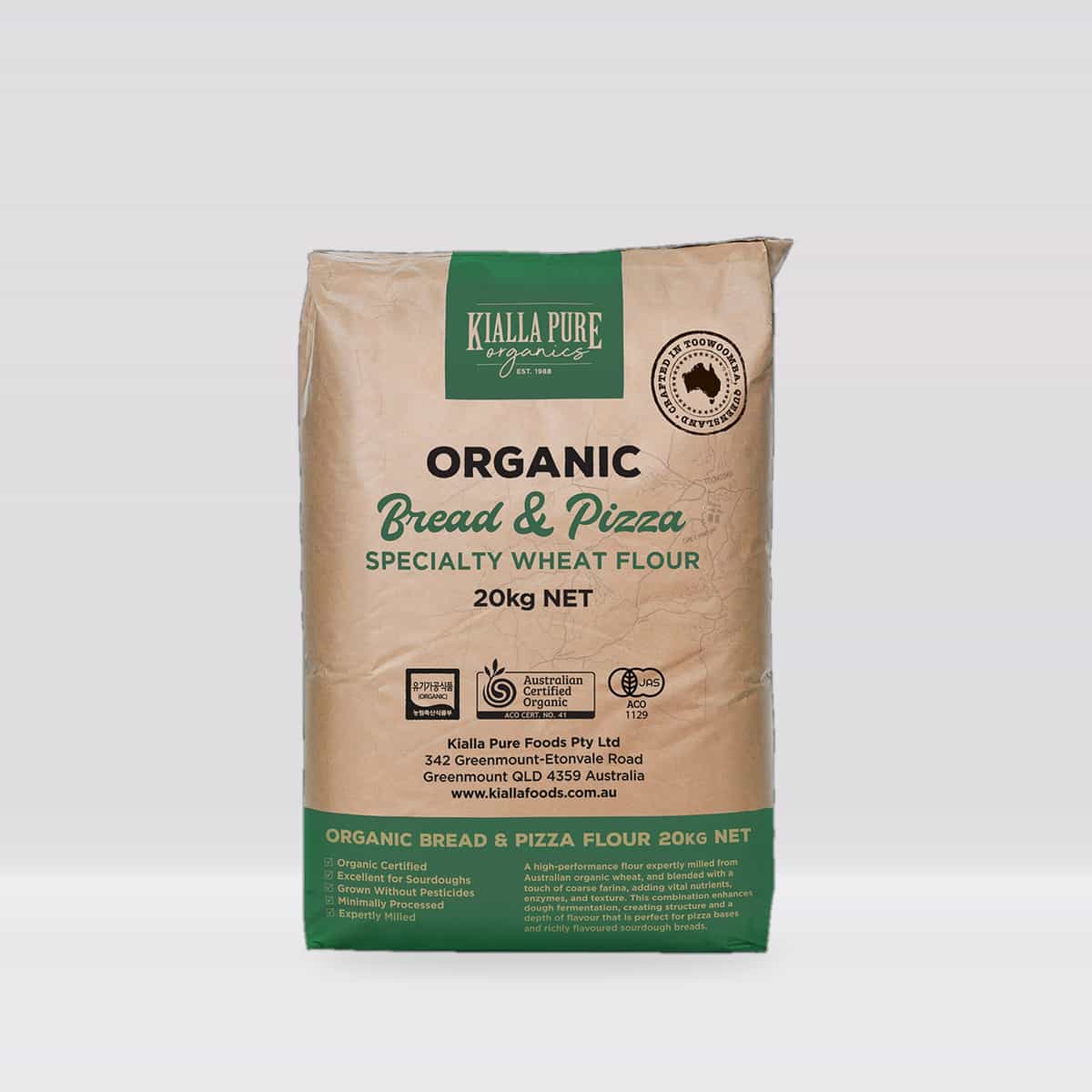 Kialla Pure Foods Organic Bread and Pizza Flour 20kg