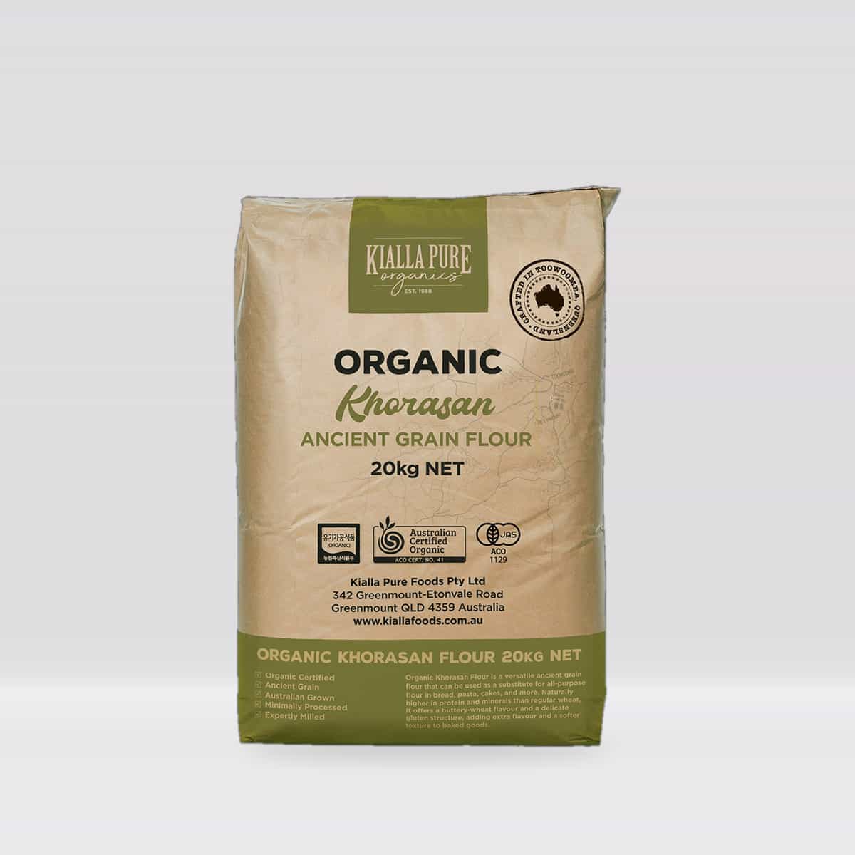 Kialla Pure Foods Kialla Organic Khorasan Flour 20kg
