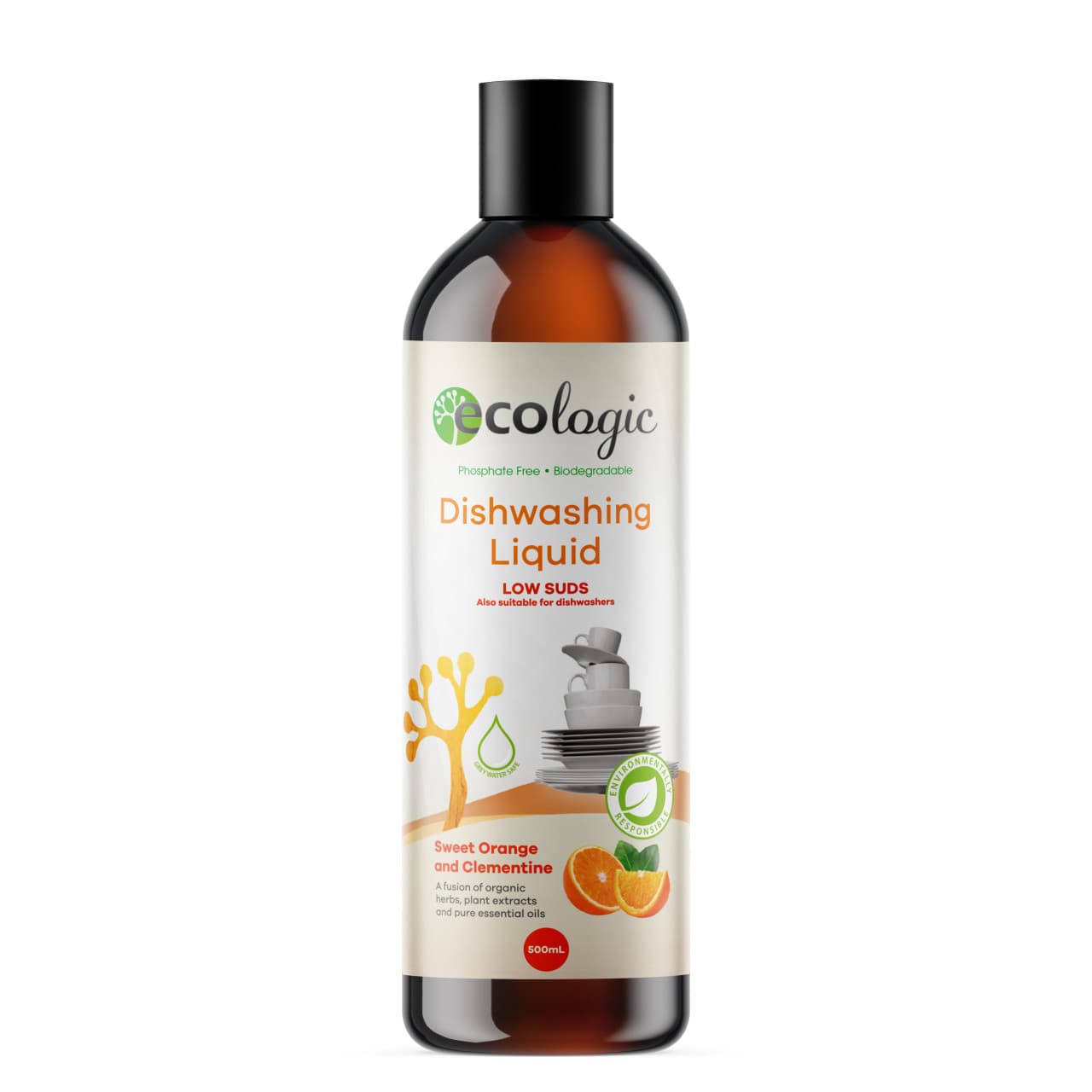 EcoLogic Sweet Orange & Clementine Dishwashing Liquid 500ml