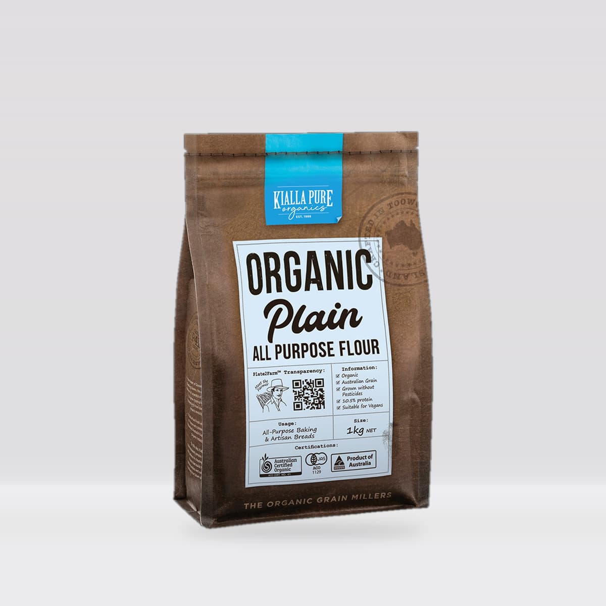 Kialla Pure Foods Organic Unbleached Plain Flour 1kg