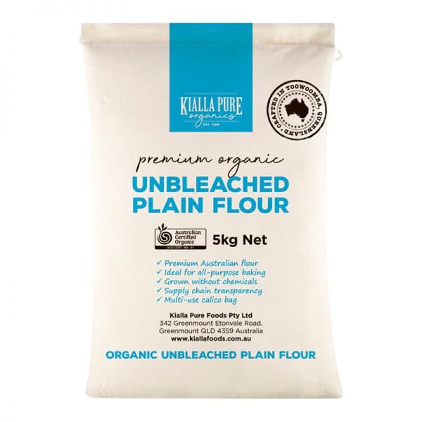 Kialla Pure Foods Organic Unbleached Plain Flour 5kg