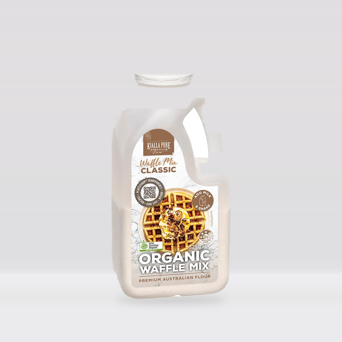 Kialla Pure Organics Organic Waffle Mix Classic 325g – Short Dated (Best Before Jan 2027)
