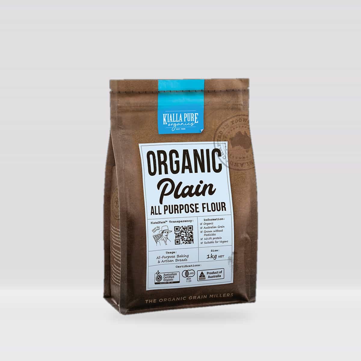 Kialla Pure Foods Organic Unbleached Plain Flour 1kg