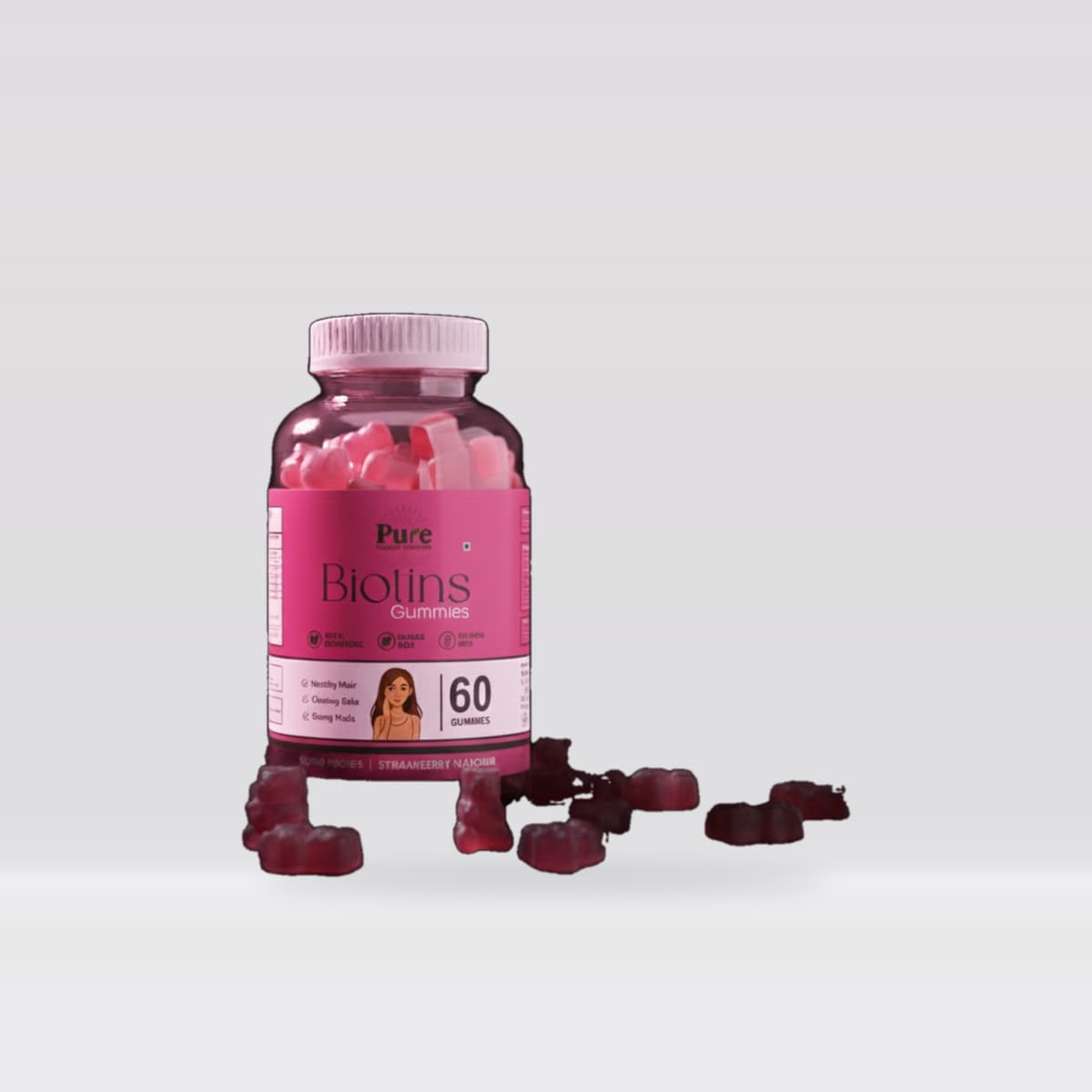 Pure Organics Australia Biotin Gummies 60 Gummies