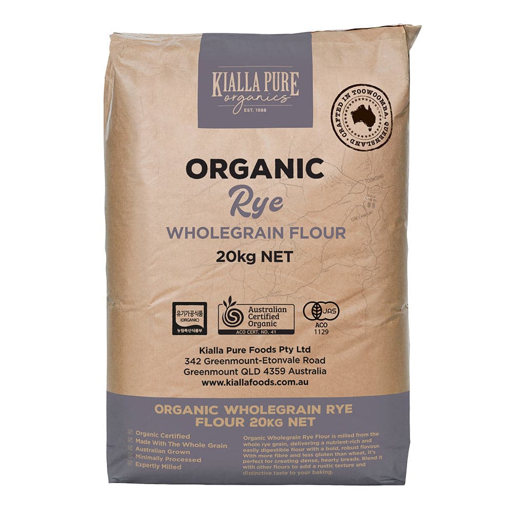 Kialla Pure Foods Organic Wholegrain Rye Flour 20kg