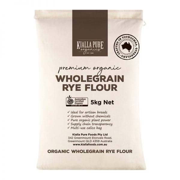 Kialla Pure Foods Organic Wholegrain Rye Flour 5kg