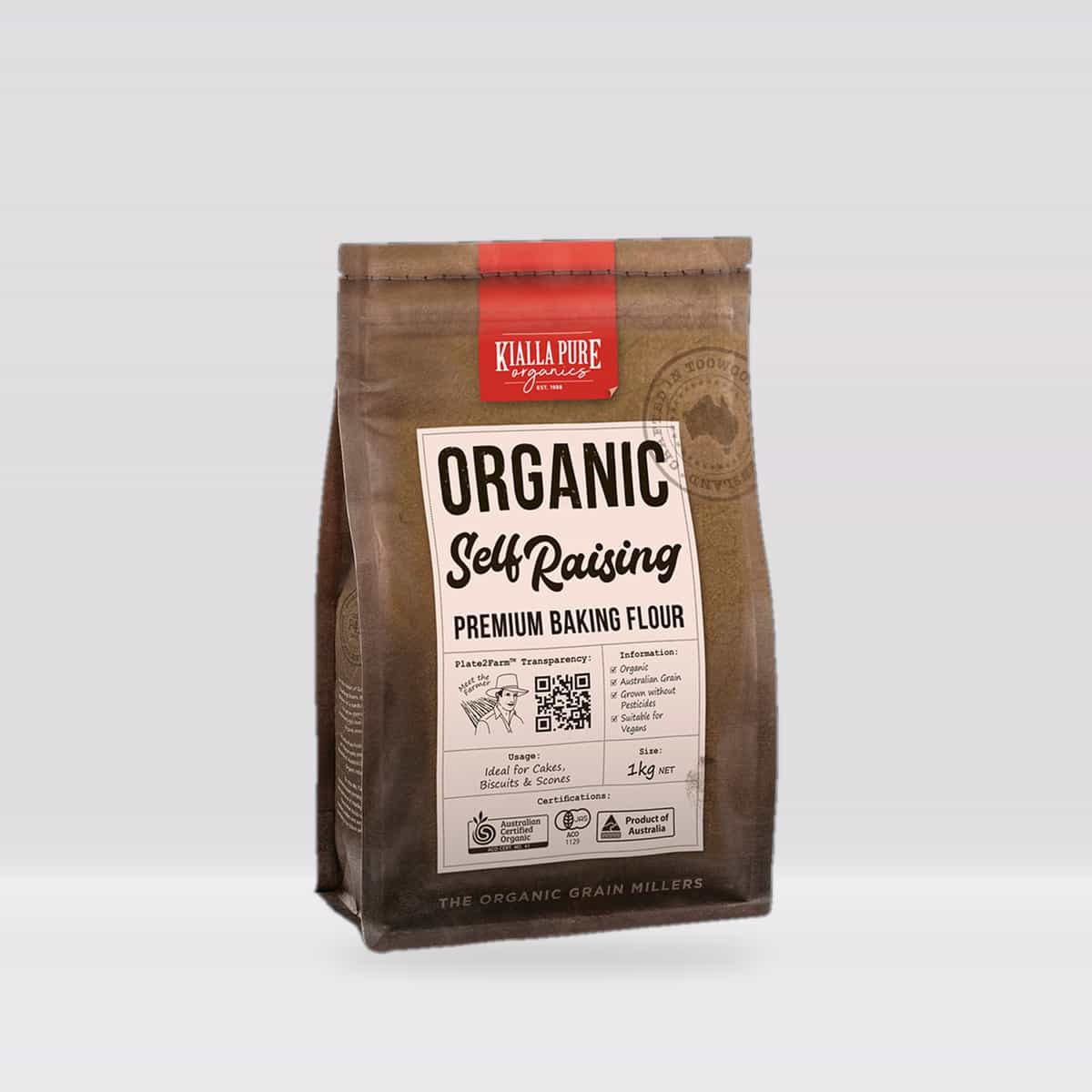 Kialla Pure Foods Organic Unbleached Self Raising Flour 1kg