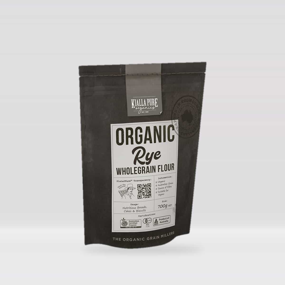 Kialla Pure Foods Organic Wholegrain Rye Flour 700g