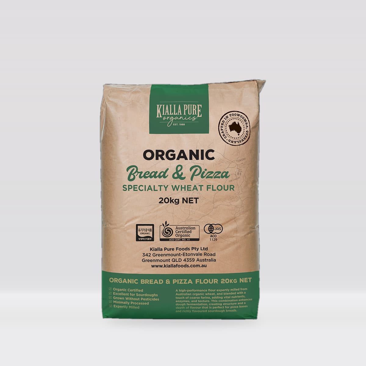 Kialla Pure Foods Organic Bread and Pizza Flour 20kg