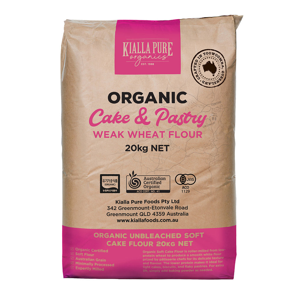 Kialla Pure Foods Organic Unbleached Soft Cake Flour 20kg