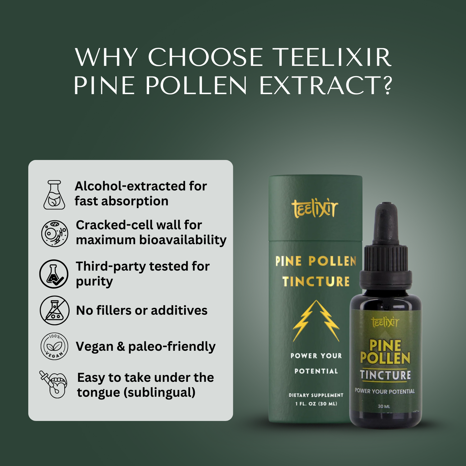 Teelixir Pine Pollen Extract Tincture 30ml