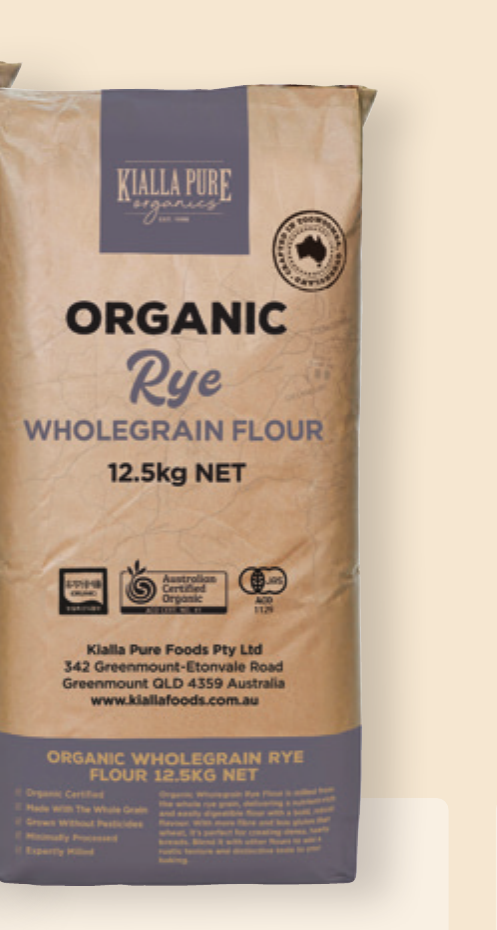 Kialla Pure Foods Organic Wholegrain Rye Flour 12.5kg