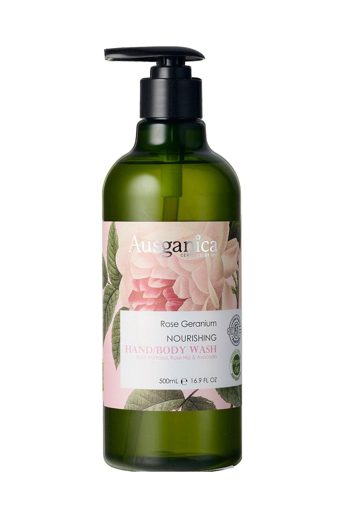 Ausganica Certified Organic Rose Geranium Nourishing Hand & Body Wash 500ml